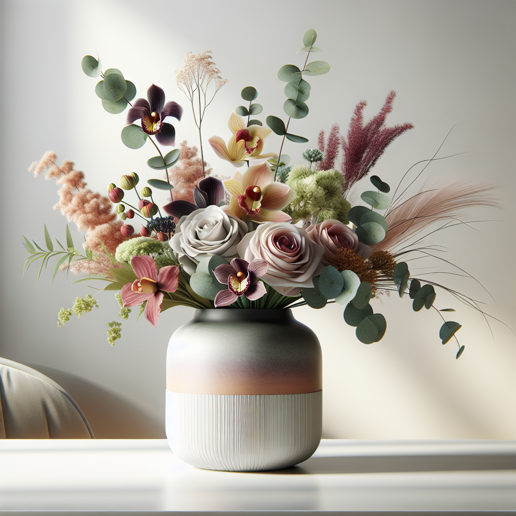 Realistic stock image of modern floral arrangement