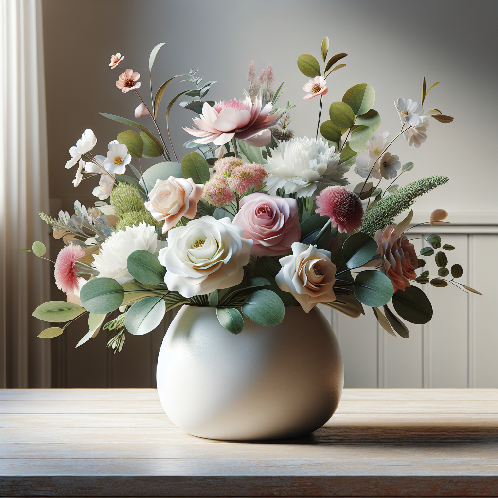 Realistic stock image of modern floral arrangement